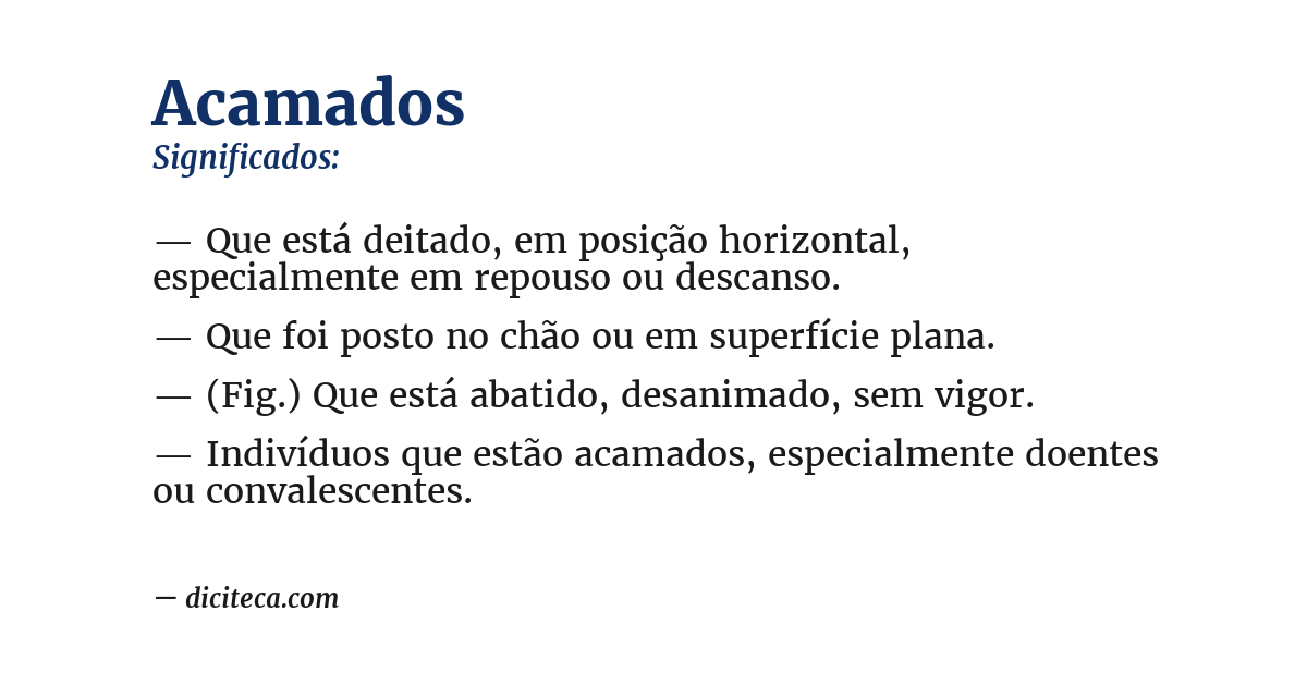Significado de acamados