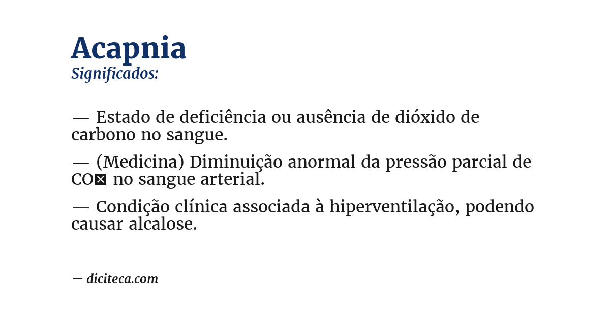 Significado de acapnia