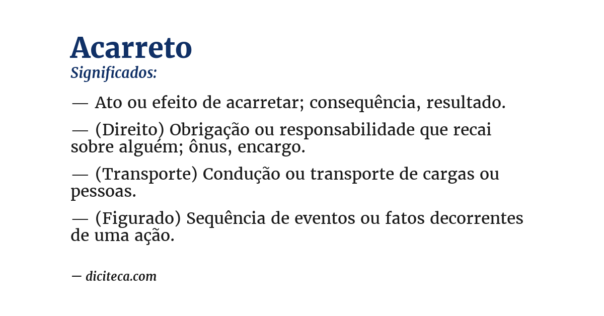 Significado de acarreto