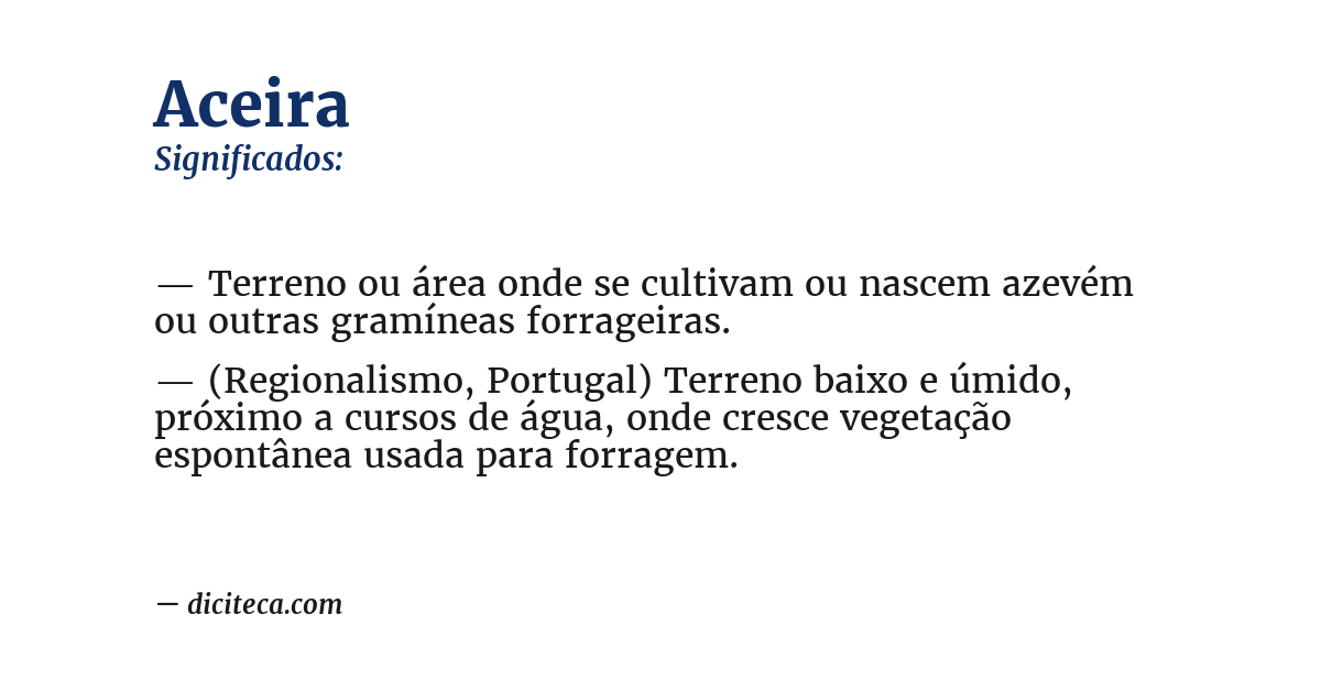Significado de aceira