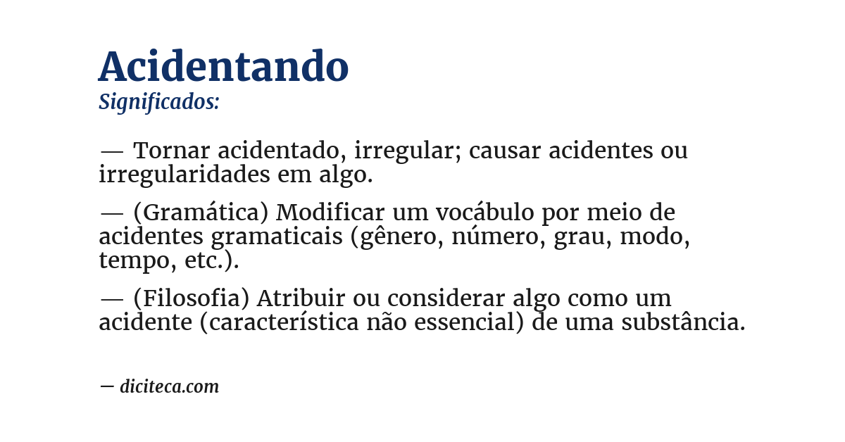 Significado de acidentando