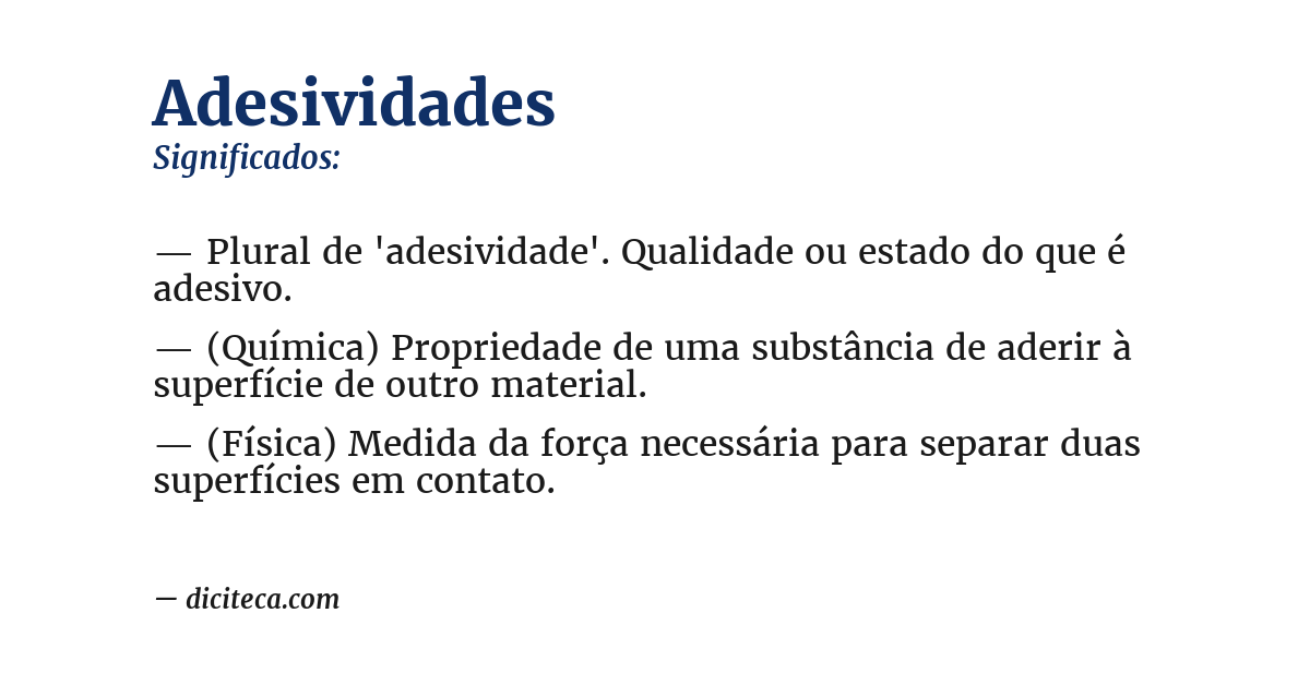 Significado de adesividades