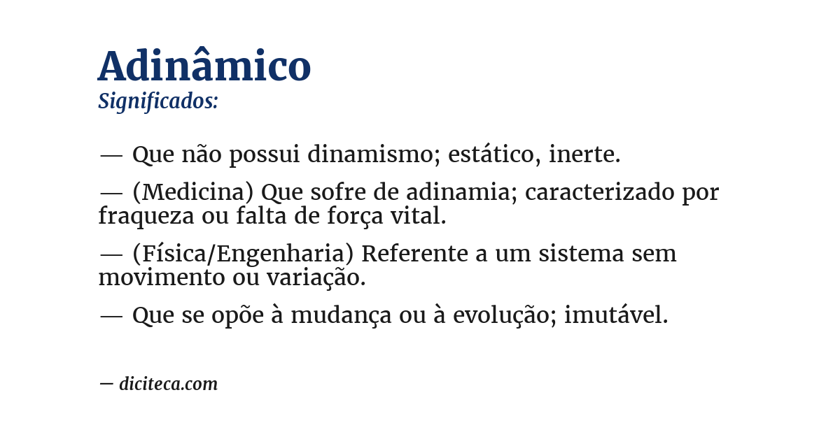 Significado de adinâmico