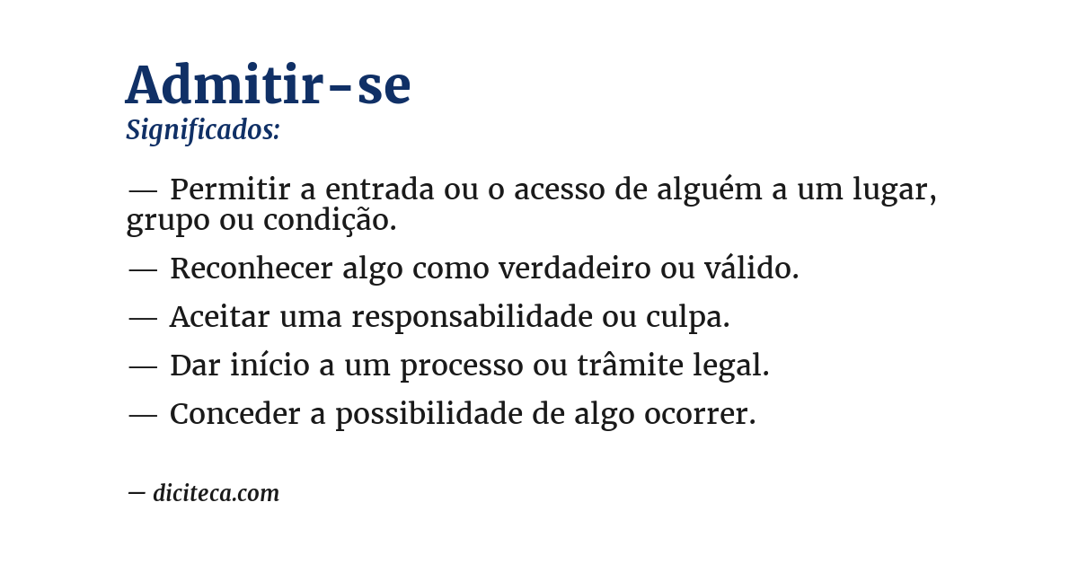 Significado de admitir-se