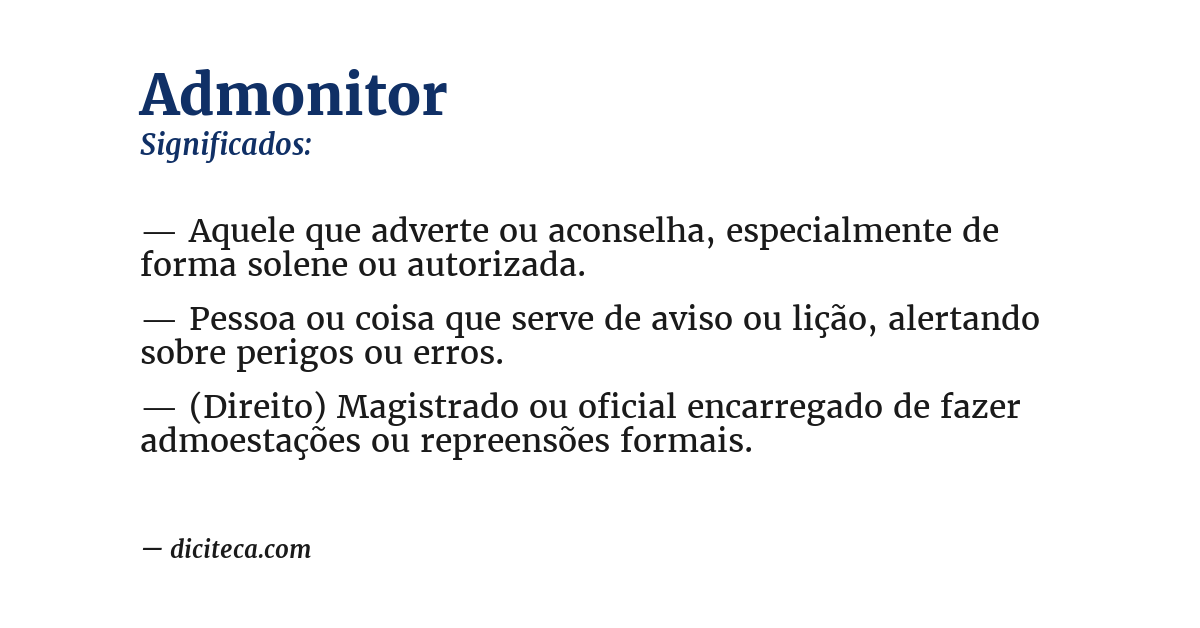 Significado de admonitor