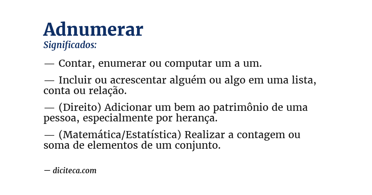 Significado de adnumerar