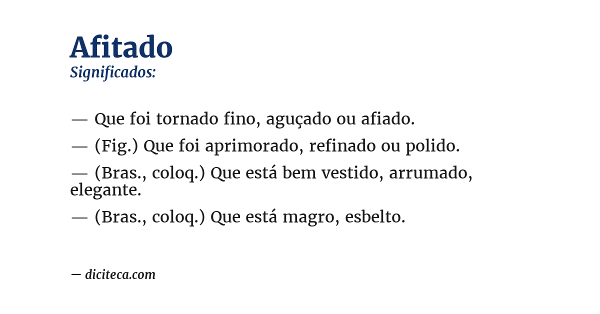 Significado de afitado