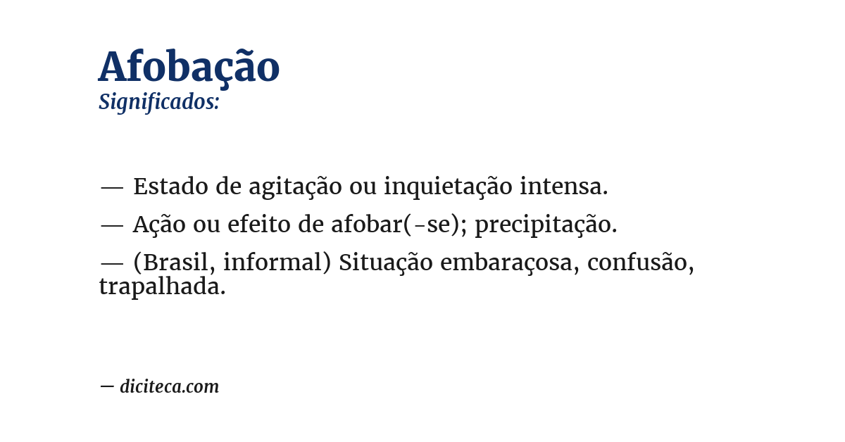 Significado de afobação