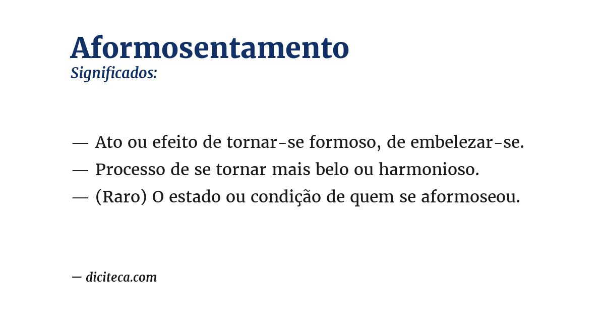 Significado de aformosentamento