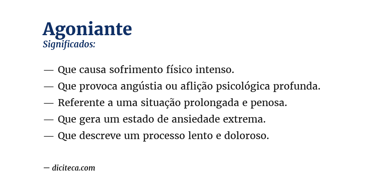 Significado de agoniante