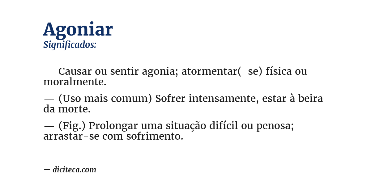 Significado de agoniar