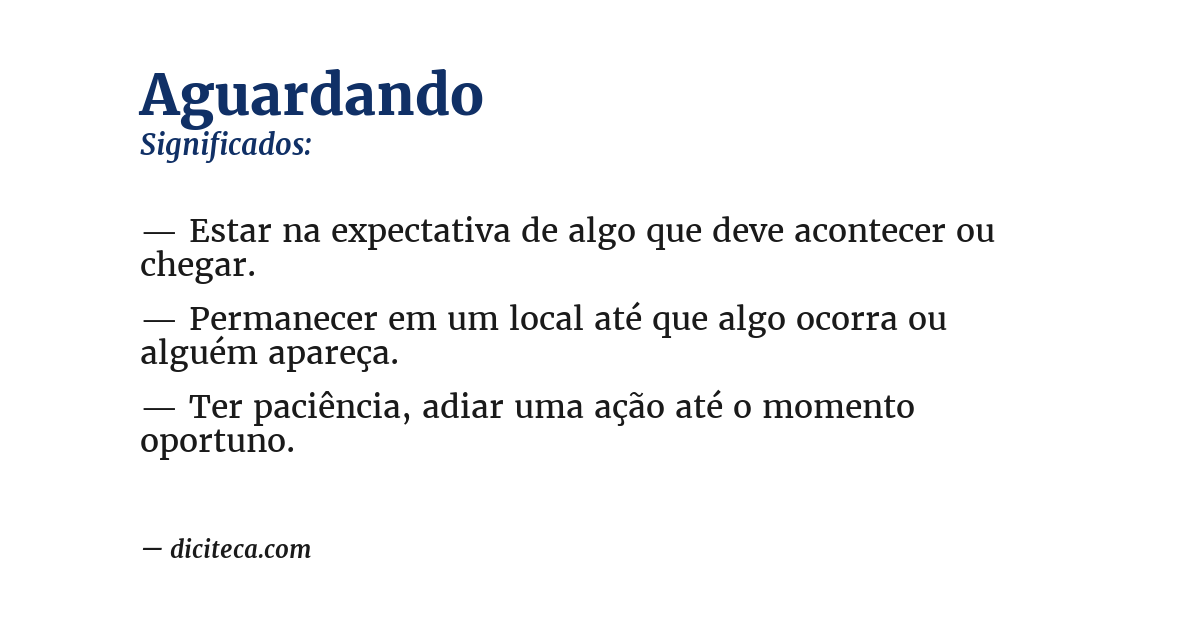 Significado de aguardando