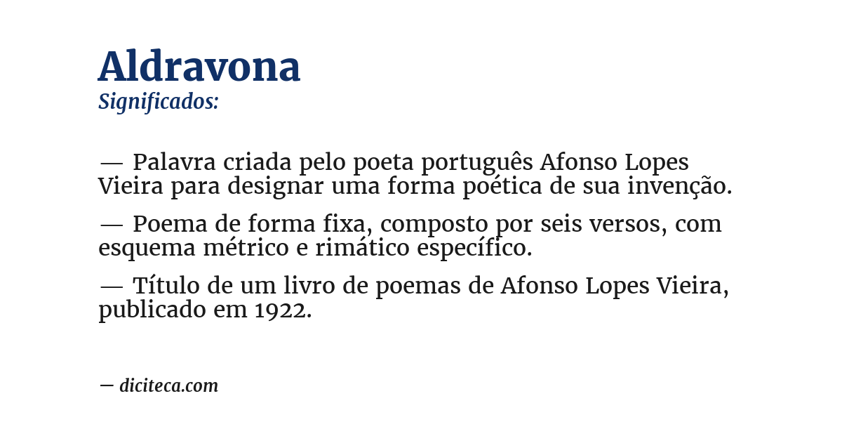 Significado de aldravona