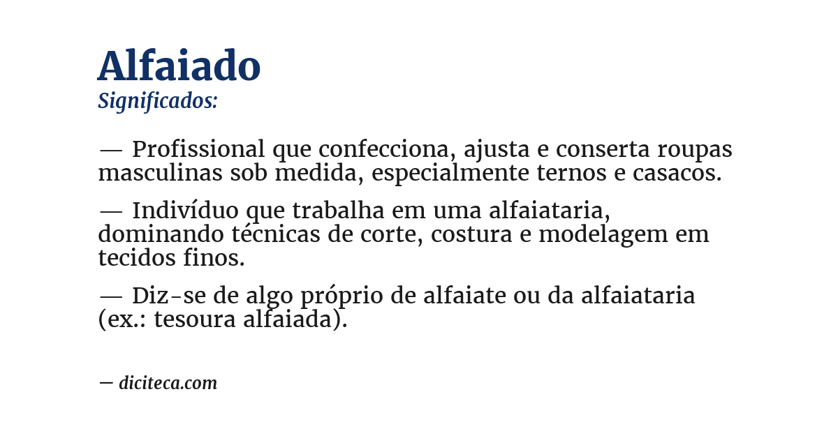 Significado de alfaiado