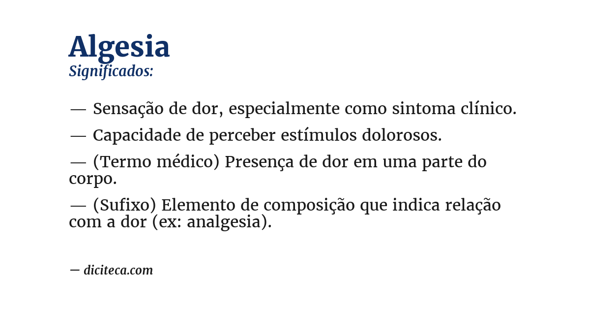 Significado de algesia