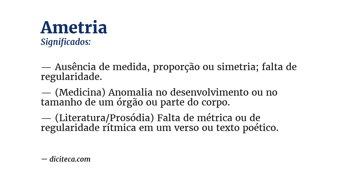 Significado de ametria