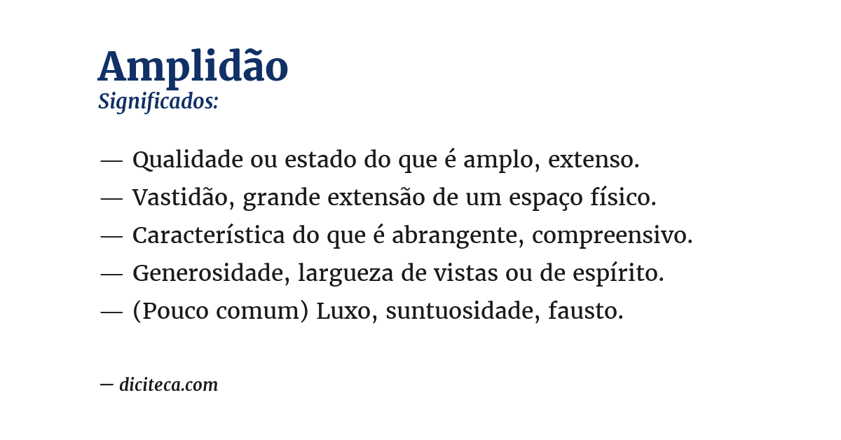 Significado de amplidão