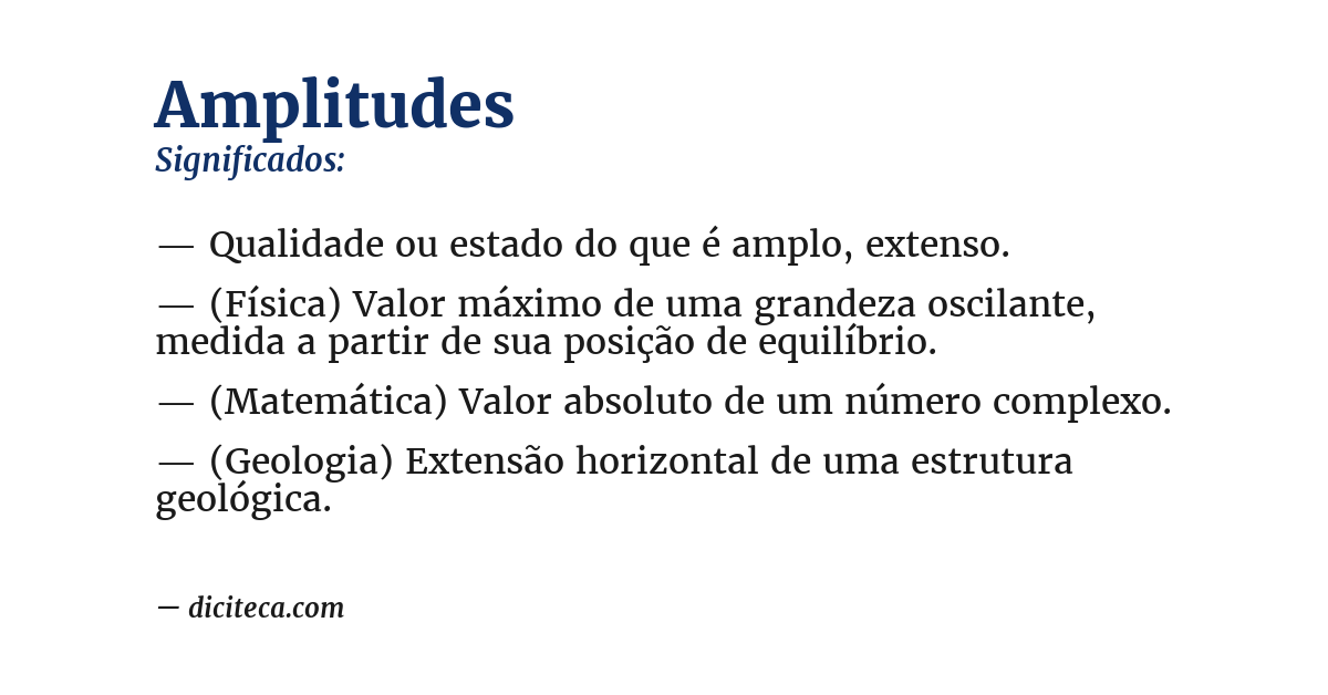 Significado de amplitudes