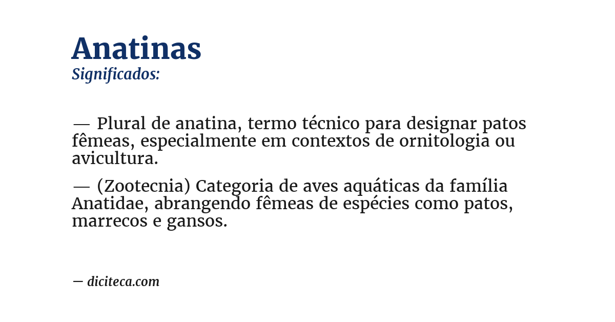 Significado de anatinas