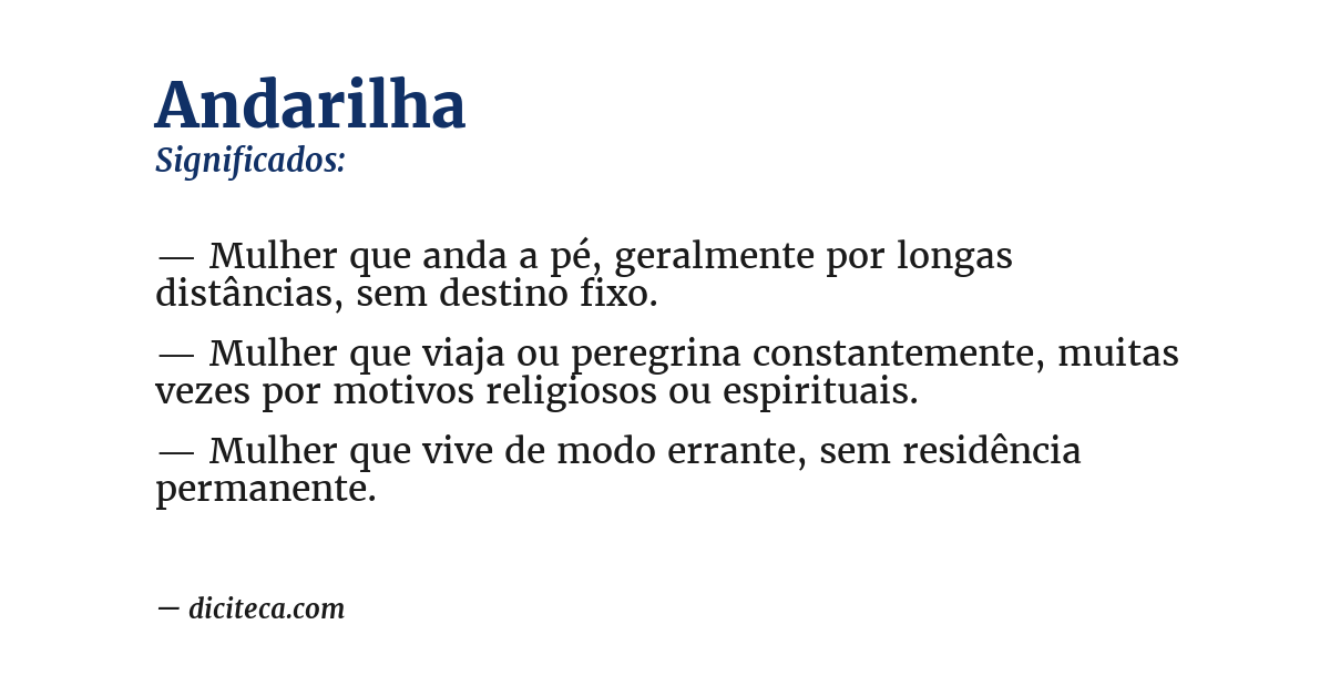 Significado de andarilha