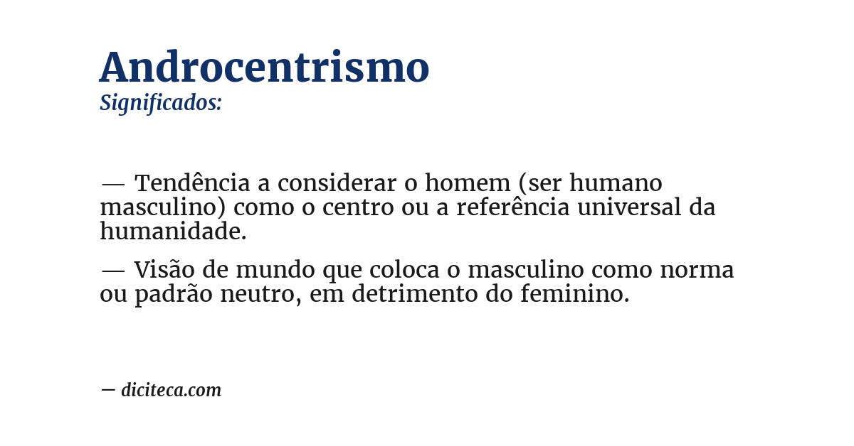 Significado de androcentrismo