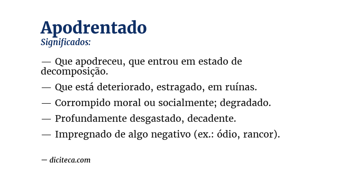 Significado de apodrentado