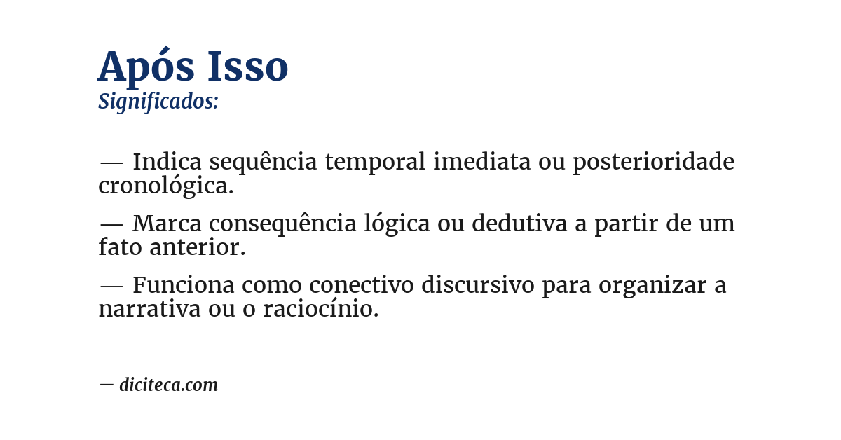 Significado de após isso