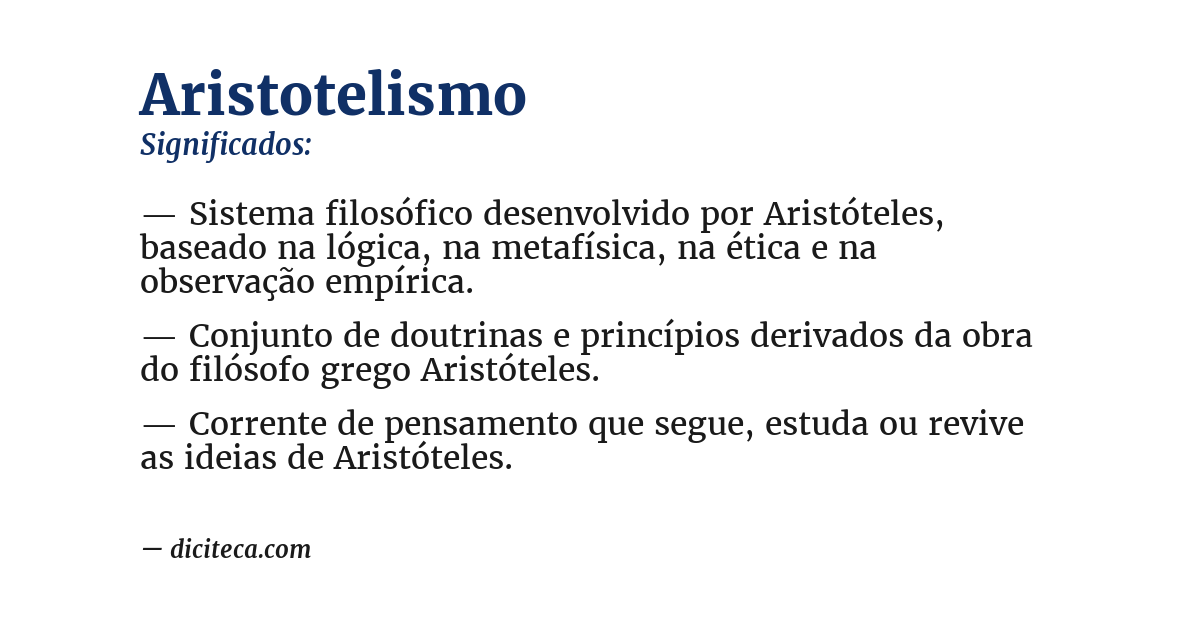 Significado de aristotelismo