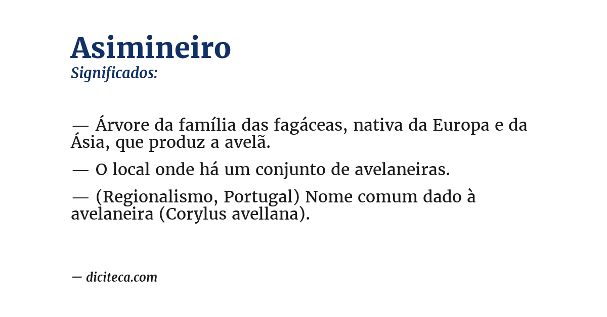 Significado de asimineiro