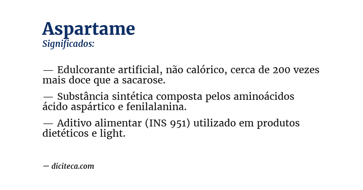 Significado de aspartame