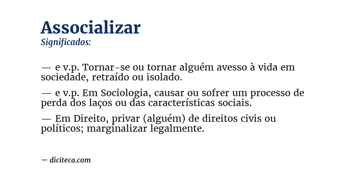 Significado de assocializar