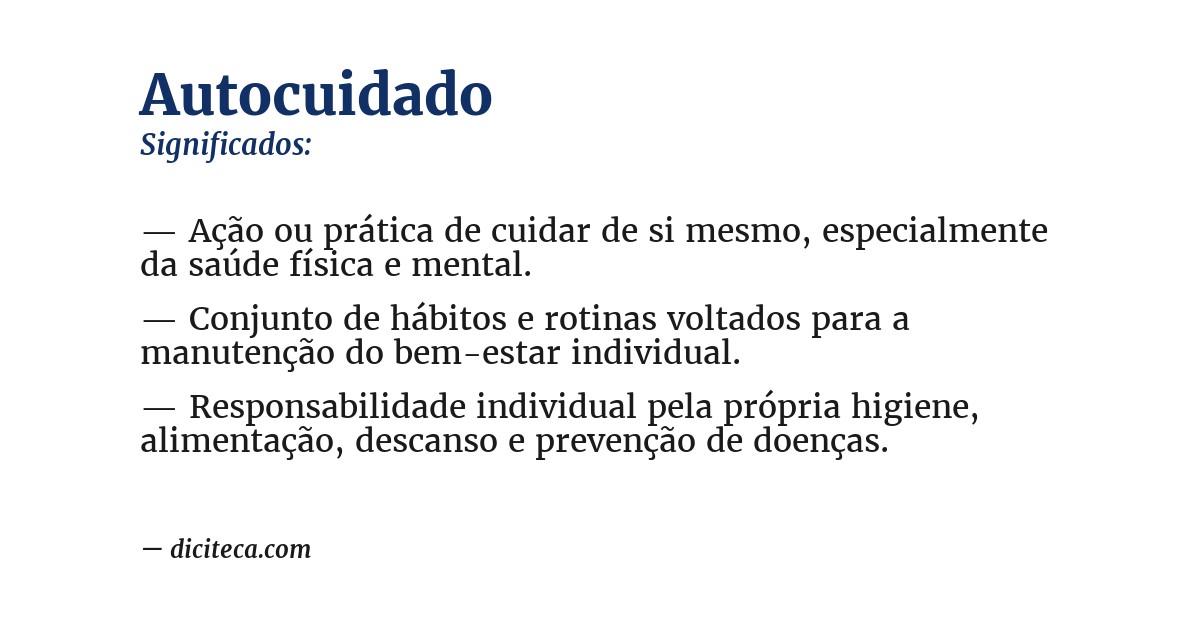 Significado de autocuidado