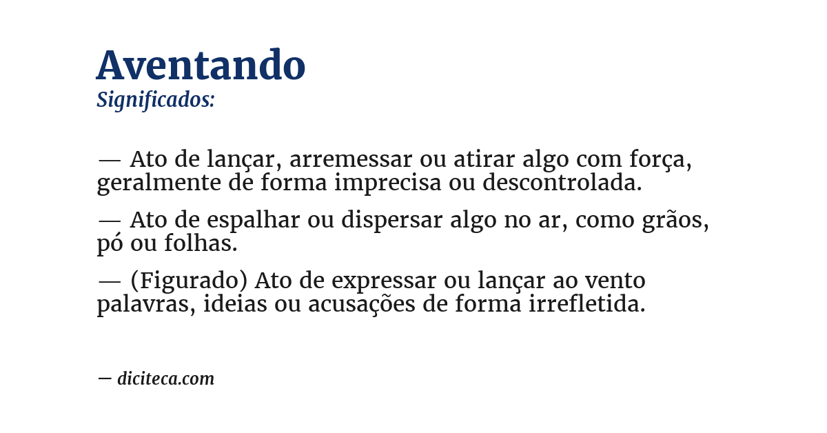 Significado de aventando