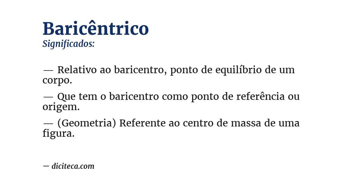 Significado de baricêntrico