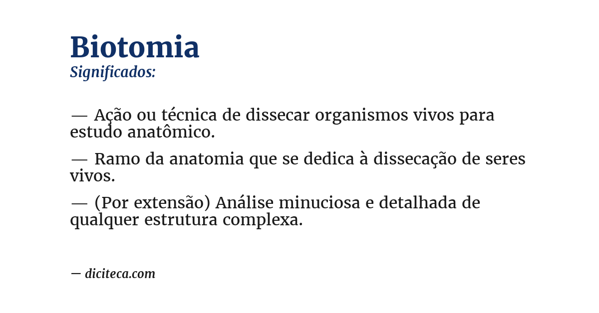 Significado de biotomia