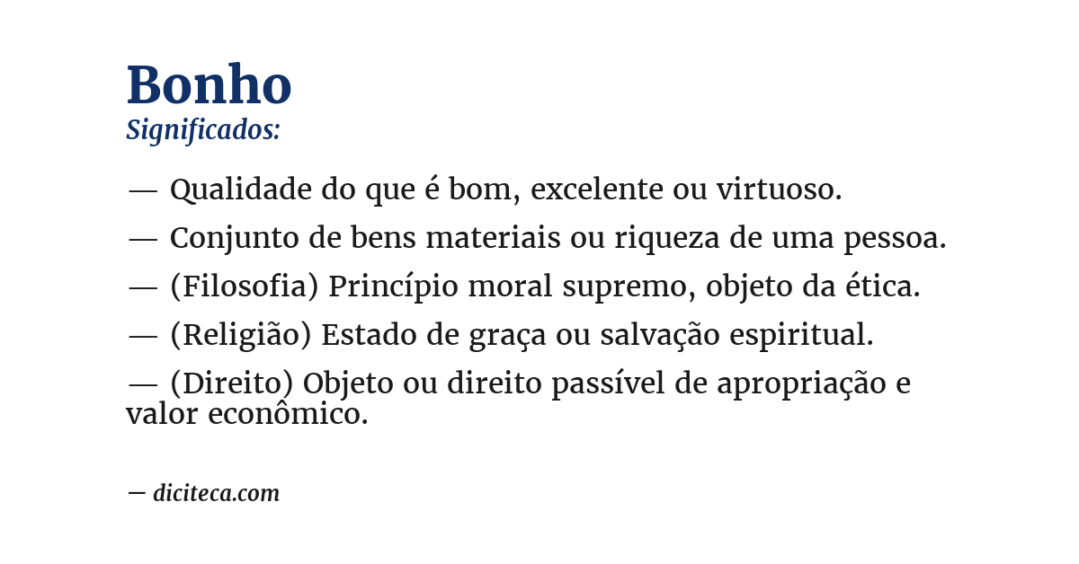 Significado de bonho