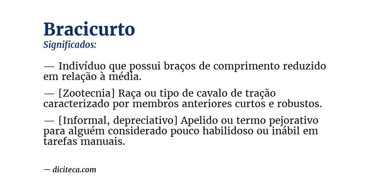 Significado de bracicurto
