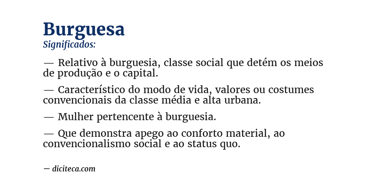 Significado de burguesa
