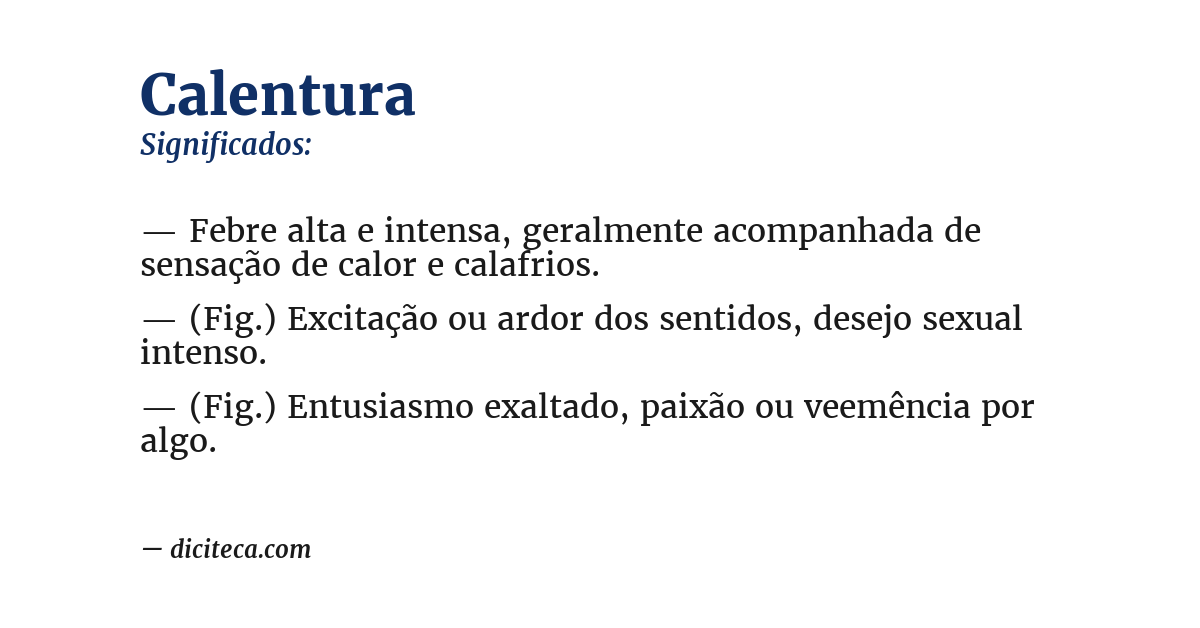 Significado de calentura