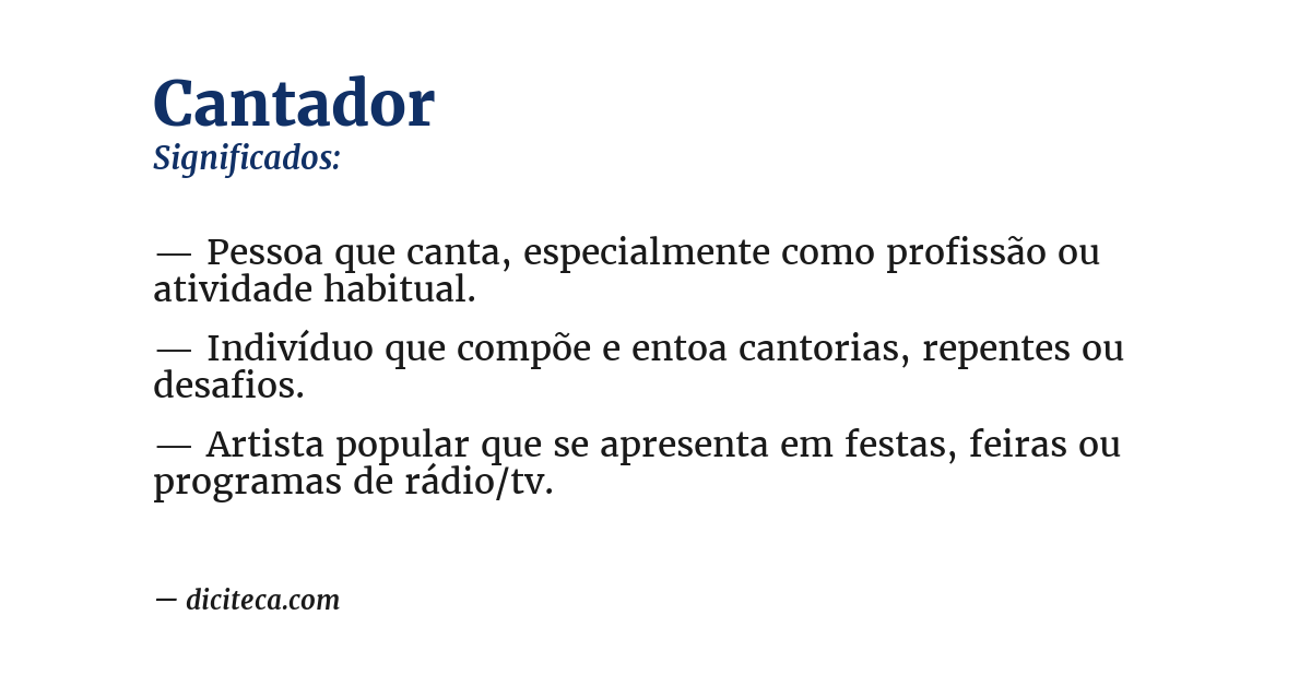 Significado de cantador