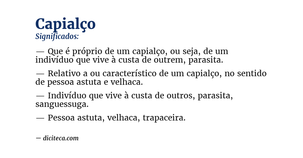 Significado de capialço