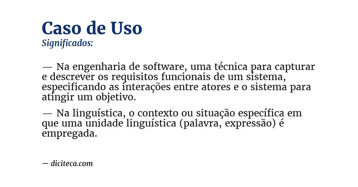 Significado de caso de uso