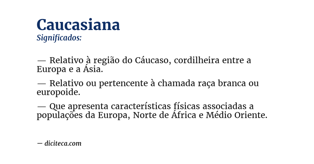 Significado de caucasiana