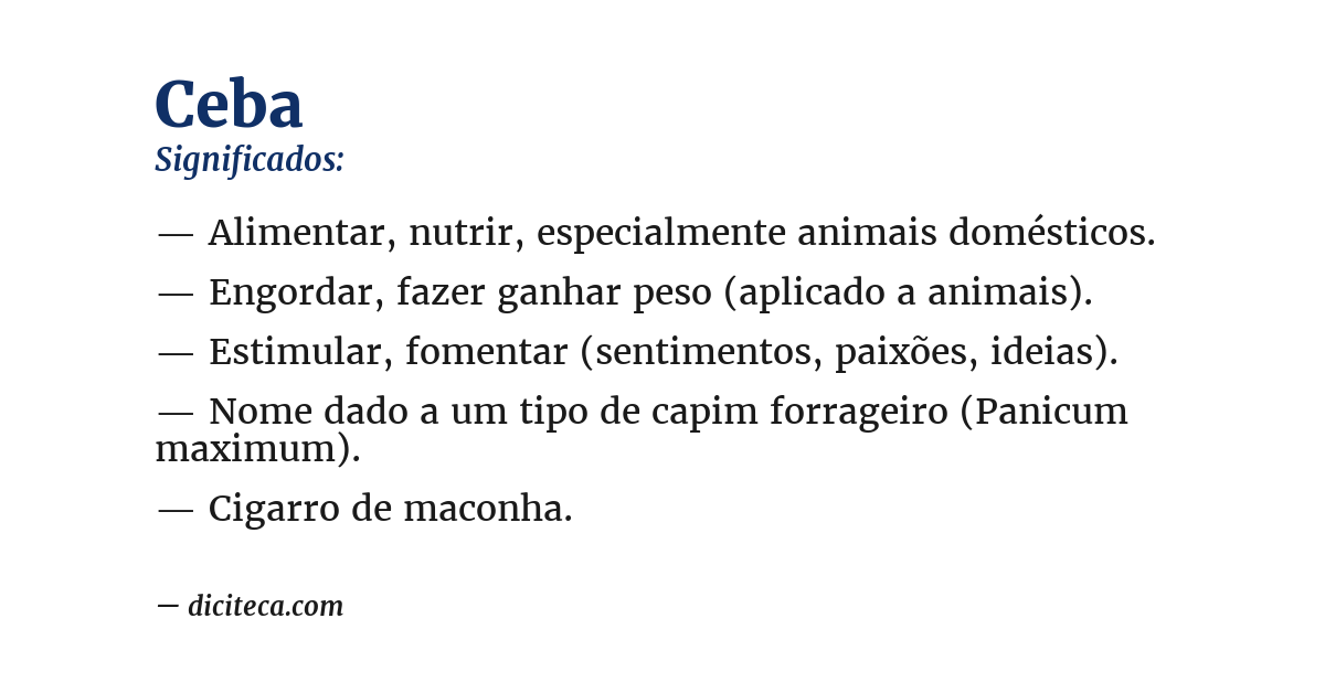 Significado de ceba