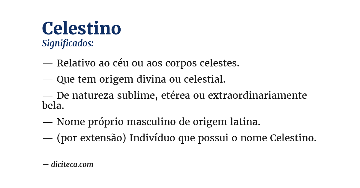 Significado de celestino