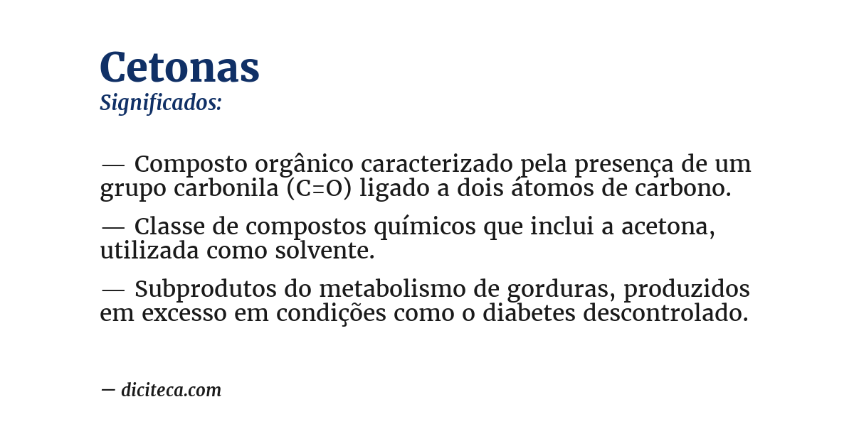 Significado de cetonas