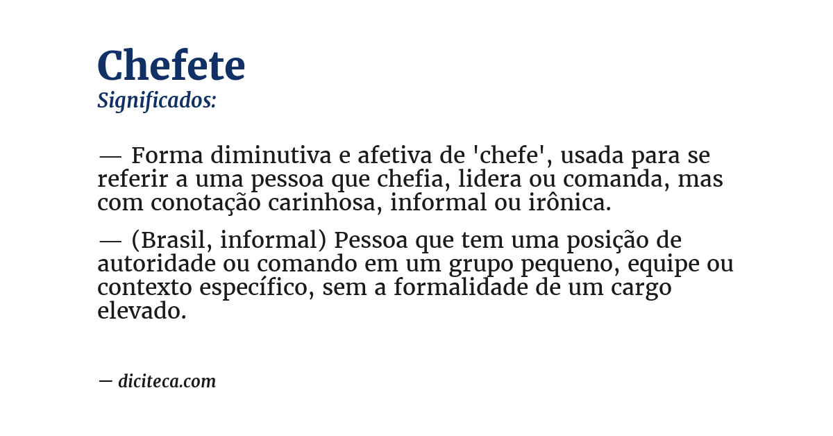 Significado de chefete