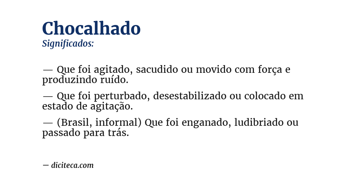Significado de chocalhado