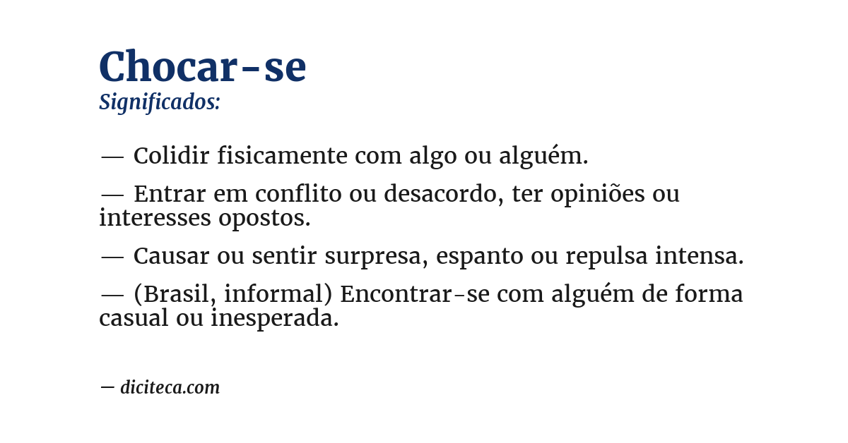 Significado de chocar-se