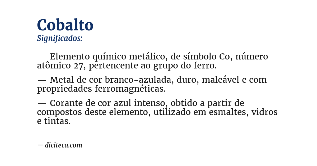 Significado de cobalto